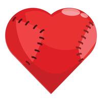 Red heart showing stitches symbolizing healing from heartbreak vector