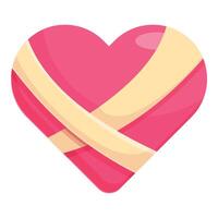 Pink heart with bandage is representing mending a broken heart vector
