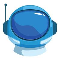 Blue astronaut helmet exploring the vastness of space vector