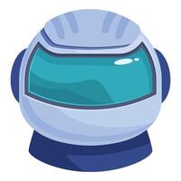 Astronaut helmet protecting head while exploring space vector
