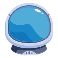 Astronaut helmet reflecting blue sky on visor for space exploration vector