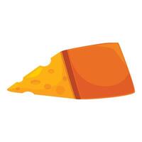 Block of cheddar cheese with a slice cut off vector