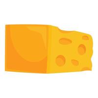 Block of cheese with bite missing on white background vector