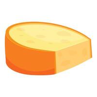 Piece of cheese with holes showing delicious inside vector