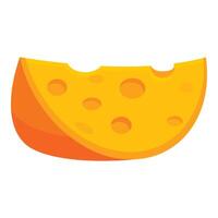 Cartoon piece of cheese is lying on white background vector
