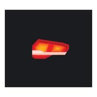 Abstract red and orange geometric shape glowing on black background vector