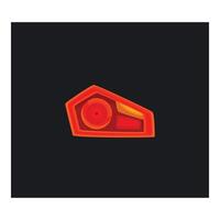 Red geometric shape emerging from black background vector