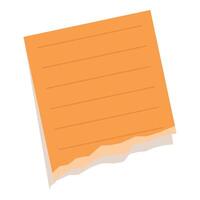 Orange lined paper is shown with a torn bottom edge vector