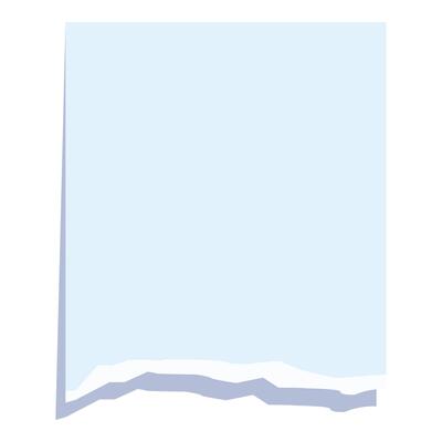 Light blue piece of paper with torn bottom edge