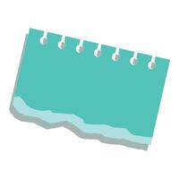 Blank torn notepad page with holes is showing a message vector