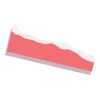 Red area chart graph showing market volatility going down vector
