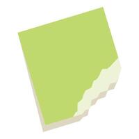 Green sticky note paper with torn edge is providing copy space vector