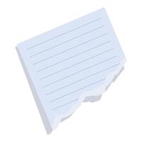 Blank piece of paper with torn edge is lying vector
