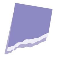 Purple torn paper piece with shadow effect for copy space vector