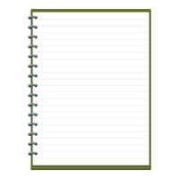 Blank spiral notepad with green cover is open vector
