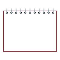 Blank white page with red cover and spiral binding for notes vector