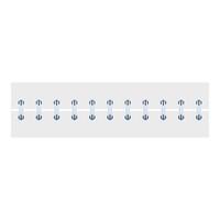Close up on a row of metal binder rings securing white pages vector