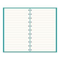 Open spiral notebook showing blank lined pages for taking notes vector