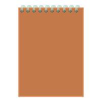 Brown notepad with blank page for taking notes vector