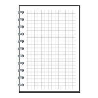 Blank squared notebook with metal spiral binding for writing vector