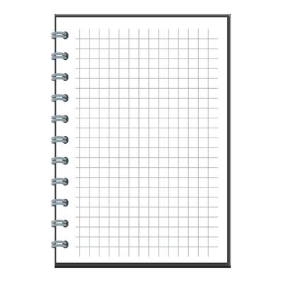 Blank squared notebook with metal spiral binding for writing