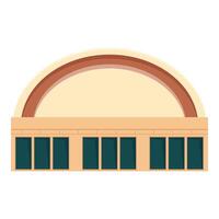 Large building with arched roof and windows illustrating modern architecture vector