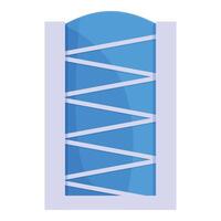 Modern building having zig zag pattern on glass exterior walls vector
