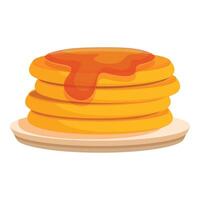 Stack of pancakes covered in syrup on a plate vector