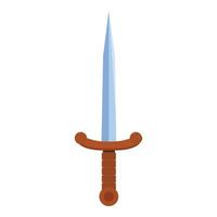 Sharp metal sword pointing up isolated on white background vector