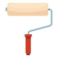 Paint roller is being used to apply a fresh coat of paint vector