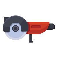 Red angle grinder cutting machine power tool for construction vector
