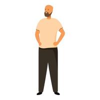 Confident bald man with beard standing with hands on hips vector