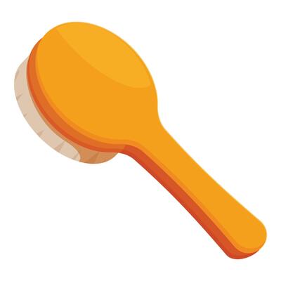 Orange bath brush for washing and body care