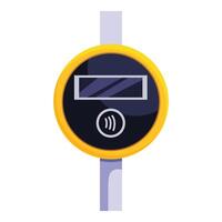 Round nfc validator accepting contactless payment by smartphone vector