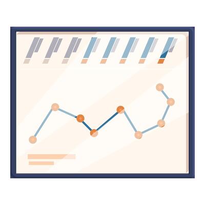 Business chart is showing positive growth in a company's performance