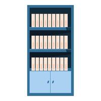 Office bookshelf filled with ring binders storing documents and files vector