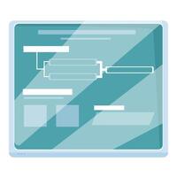 Modern touch screen display showing flowchart for business meeting vector