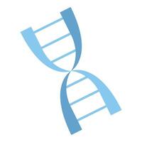 Blue dna double helix rotating on white background vector