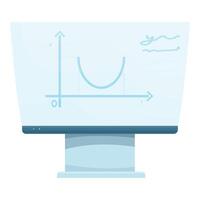 Computer monitor showing graph of function for mathematics class vector