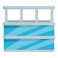 Modern building facade with large windows reflecting blue sky vector