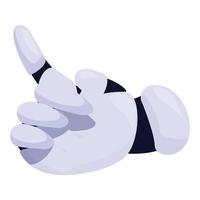 Robot hand is pointing up its index finger vector