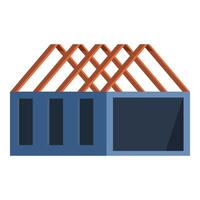 Building construction showing framing installation progress with roof trusses vector