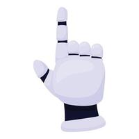 Robot hand pointing up with index finger vector
