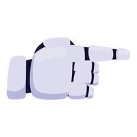 Robot hand pointing right with index finger vector
