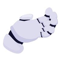 Robot hand making gesture keeping holding giving something vector