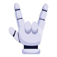 Robot hand making rock and roll gesture vector