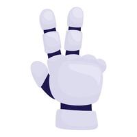 Robot hand making peace sign gesture, artificial intelligence vector