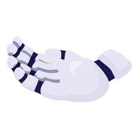 Robot hand offering help with open palm vector