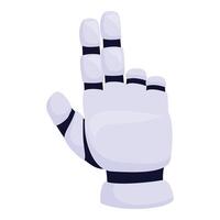 Cartoon robot hand showing number three gesture vector