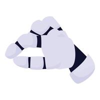 Robotic hand making picking gesture on white background vector